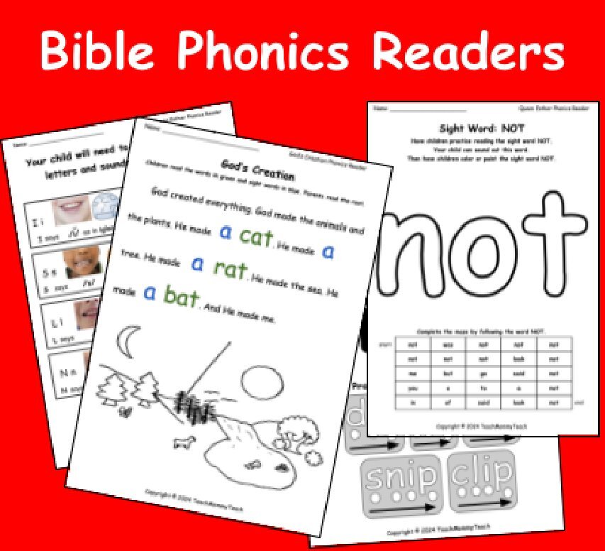Preview of Bible Phonics Reader Printables
